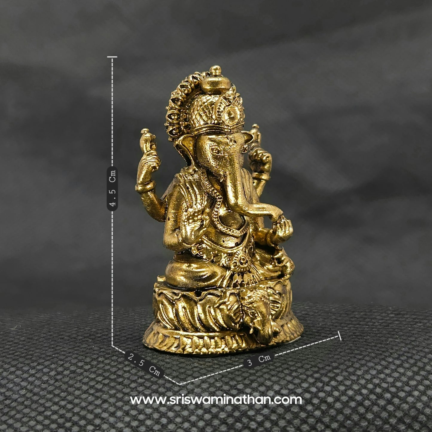 1.75" Vinayagar seated on Elephant head Peedam