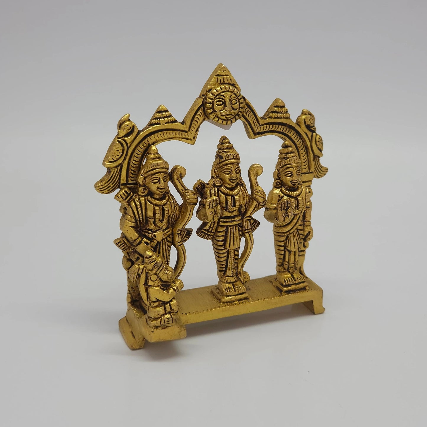 Right 45-degree perspective highlighting the fine features of Goddess Sita, Rama's crown detailing, and the side arch pillars.