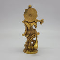 Rear view showcasing the detailed traditional waistband engravings, halo plate, and raw antique brass texture of the 830g idol