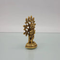 Right 45-degree perspective highlighting the fine features of the leaf outlines, Krishna's profile crown detailing, and the side base contours.