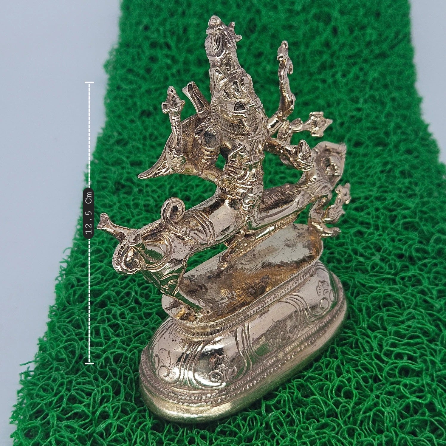 Sarabeswarar Panchaloha Side View - Sharabha Form Protection - Premium Brass Deity