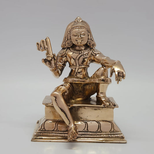 Sastha Ayyanar Panchaloha Idol Full Front View 15cm Home Temple Guardian Deity