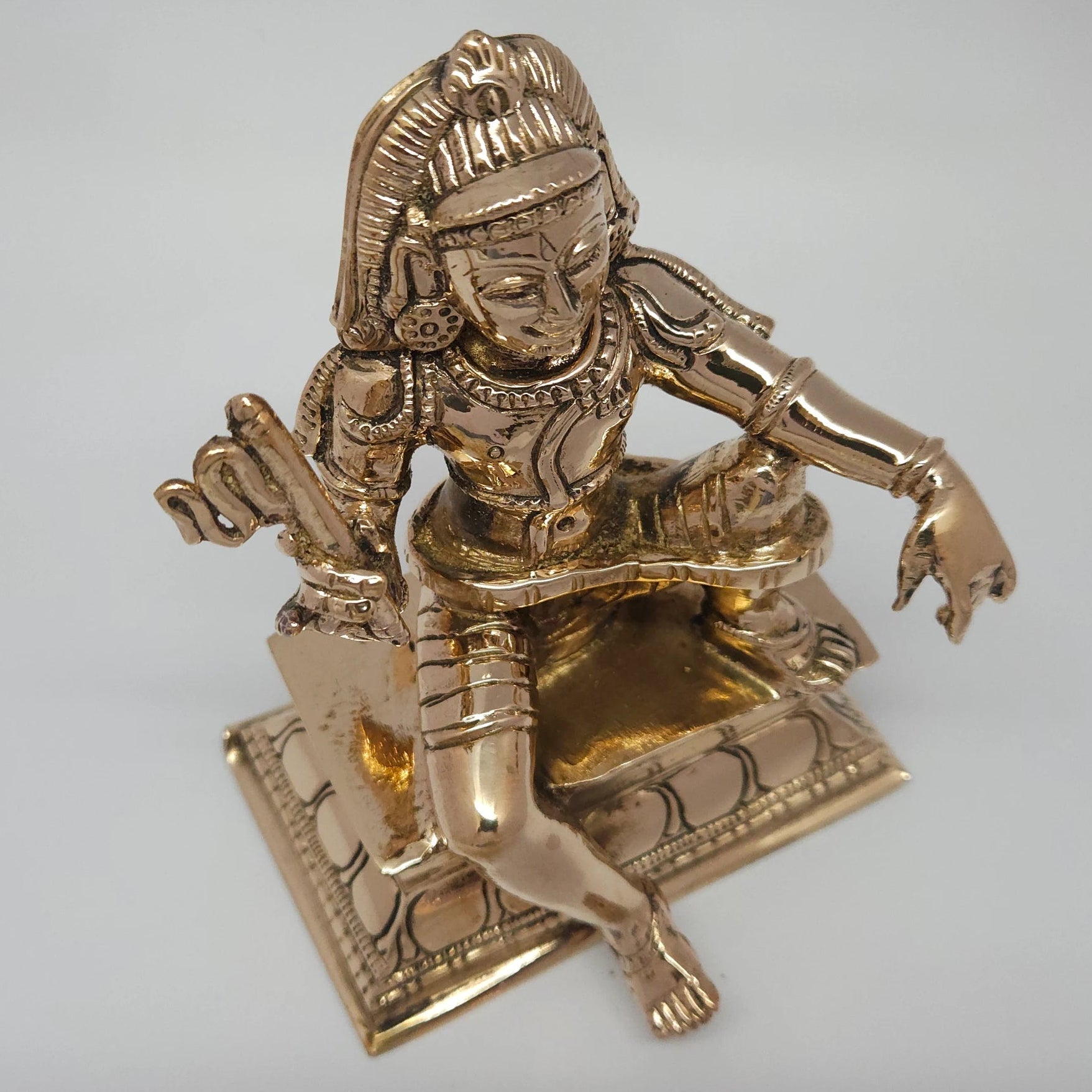 Sastha Murti Panchaloha Face Crown Scepter Detail Kumbakonam Lost Wax