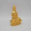 Right 45-degree perspective of the premium decorative metal Buddha idol showcasing the raised blessing hand structure
