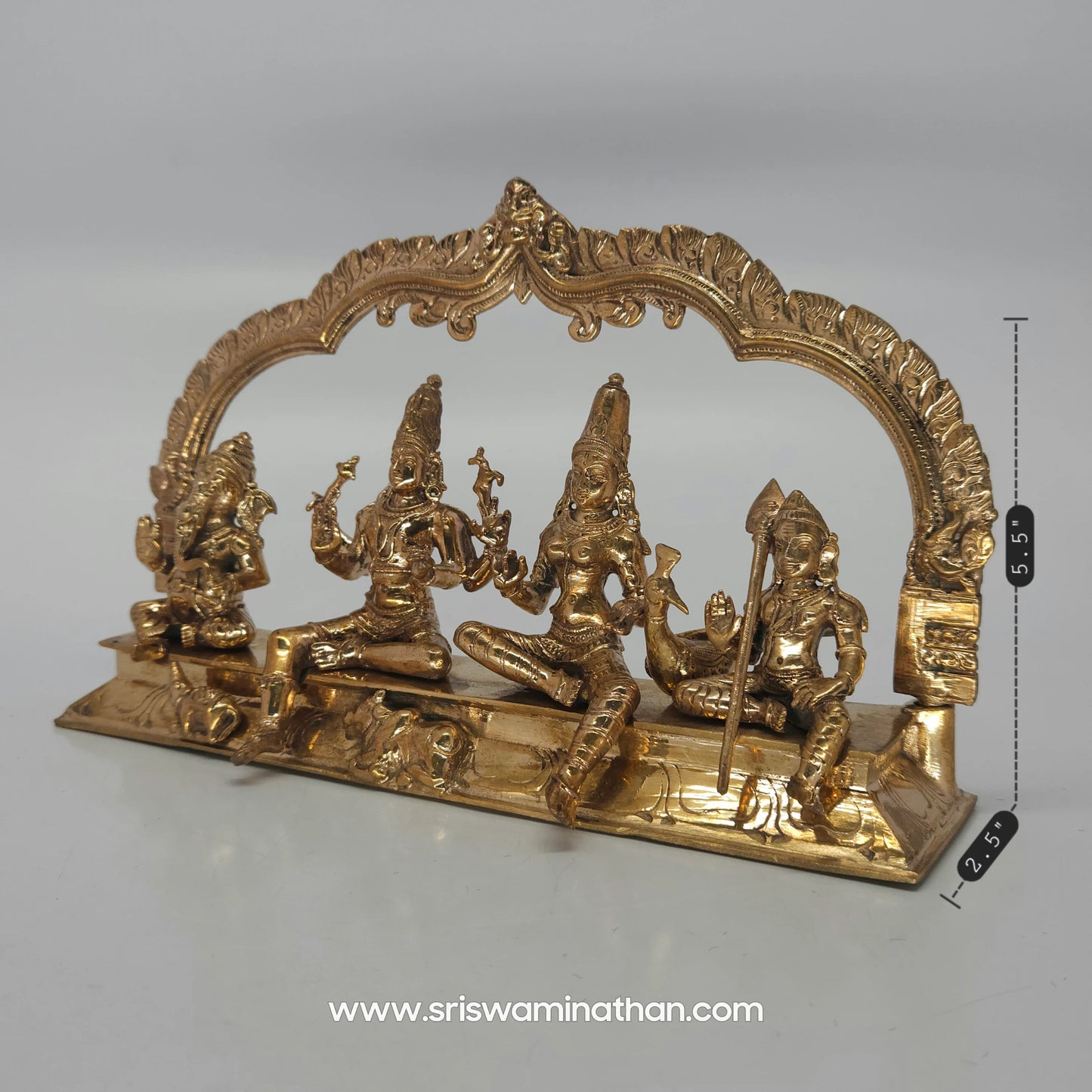 Shiva Parivar Panchaloha Statue with Vahanas - Nandi Peacock Mooshika - Complete Family - Sri Swaminathan