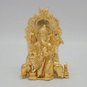 Simhasana Ganapati Gold Idol Sinhasan Ganpati Vinayagar Murti Front View Royal Throne