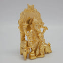 Sinhasan Ganesh Gold Idol Side View Ornate Throne Kirtimukha Elephant Guardian Craft