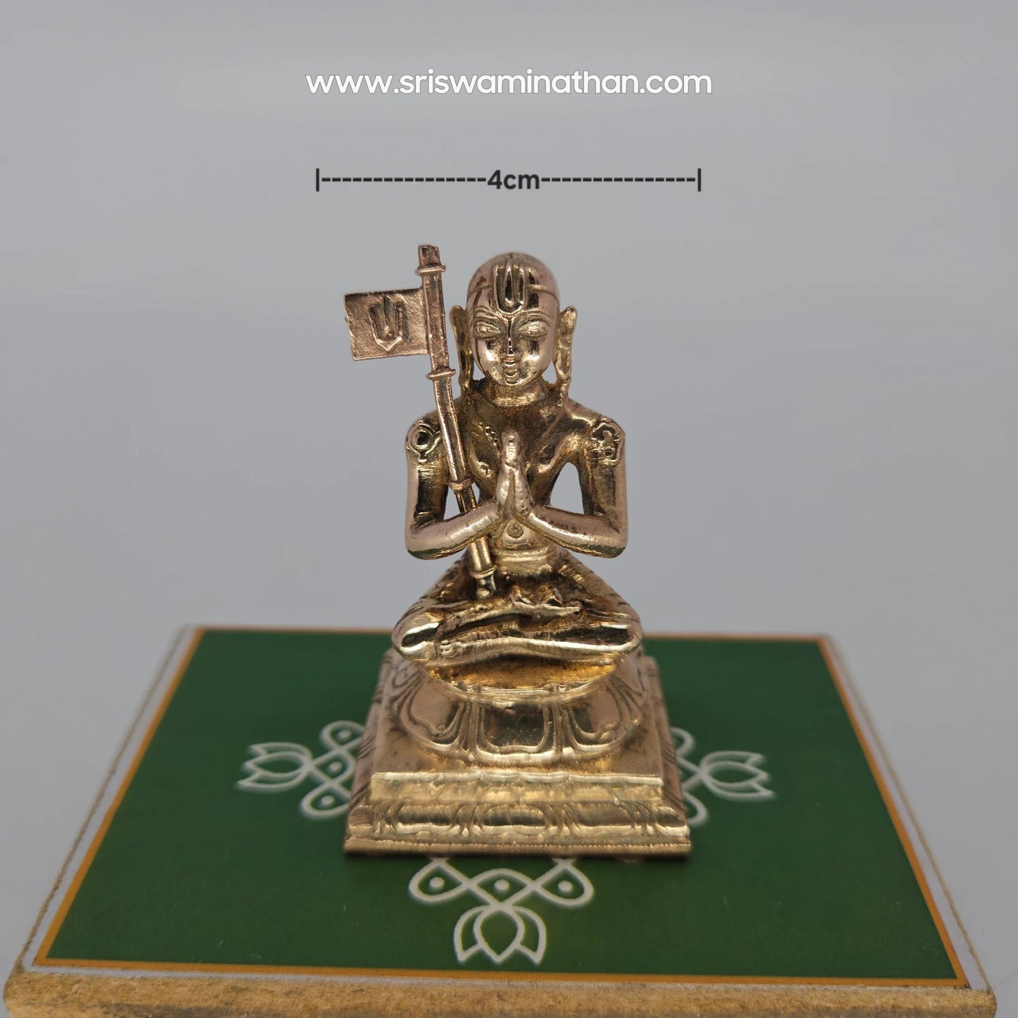 Ramanujacharya Back View - Vaishnavite Tradition Panchaloha - Premium Brass Acharya Statue