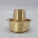 Direct front view of the premium bronze dabarah tumbler set fully assembled with the coffee cup nested inside the center of the cooling container.