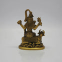 Full back view of the solid 1.05 kg antique finish brass Lord Shiva statue displaying the clean dark shading along his rear posture and the base plate.