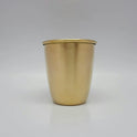 Front view look of the premium matte finish pure brass tumbler for daily home and hotel use.