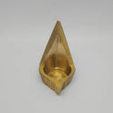 Direct straight front view of the premium solid brass mada vilakku traditional niche diya showcasing the tall triangular backplate and inner oil basin by Sri Swaminathan and Co.