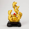 Sri Swaminathan & Co Royal Gold Dust Resin Nine Carps Wealth Pot Statue (24 cm / 9.5 Inch)
