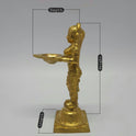 Sri Swaminathan and Co brass Deepalakshmi Pavai Vilakku lamp side posture view facing left side tracking oil bowl projection and base platform depth
