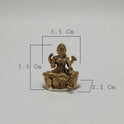 Sri Swaminathan and Co premium handcraft style Panchaloha miniature Balambigai seated statue 3.5cm height 3.5cm length 55gm weight straight pose front view size guide