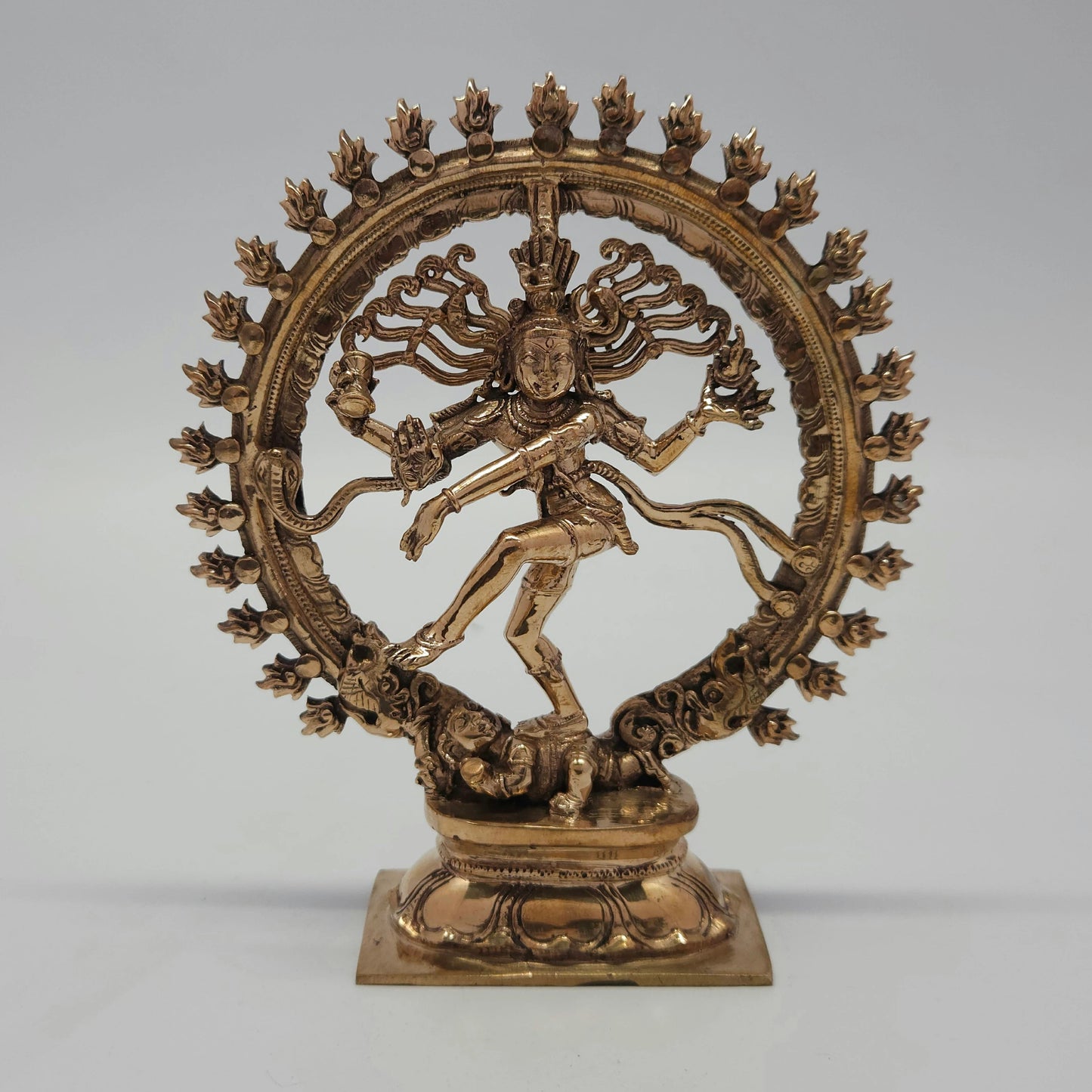 Sri Swaminathan and Co premium handcraft style Panchaloha Nataraja cosmic dance statue 15cm height 13cm length 450gm weight straight pose front view size guide