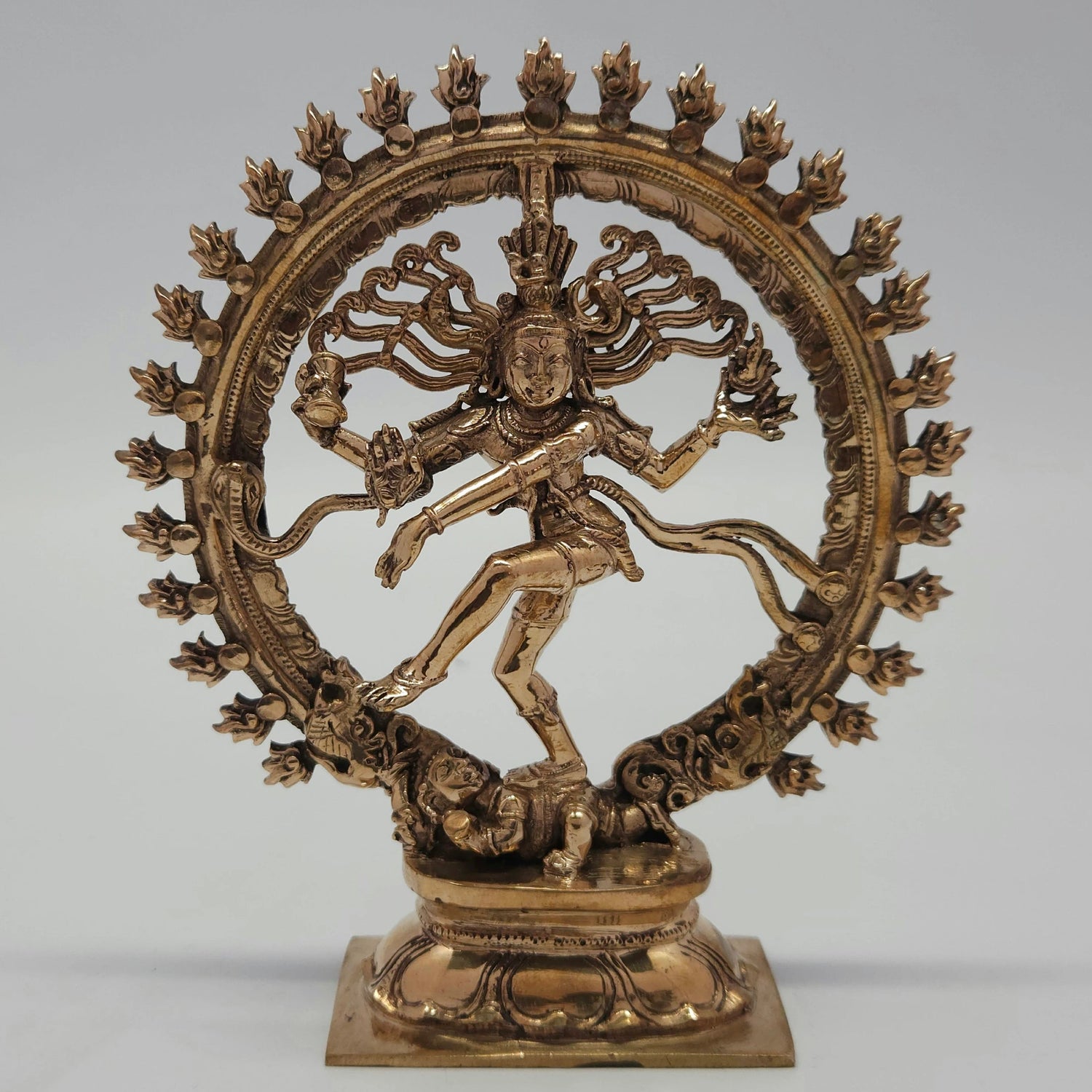Sri Swaminathan and Co premium handcraft style Panchaloha Nataraja cosmic dance statue 15cm height 13cm length 450gm weight straight pose front view size guide