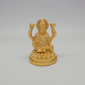 Sri Swaminathan and Co premium brass seated Goddess Lalitasana Lakshmi statue twin lotus double tiered round base glossy gold finish 230g weight front view size guide