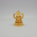 Sri Swaminathan and Co brass miniature Mahalakshmi statue gold finish 200g weight back pose full rear view showing detailed lifelike hair waves and round base platform
