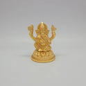 Sri Swaminathan and Co premium brass seated Petal Series Ganesha statue circular petal base gold finish 250g weight front straight view size guide