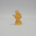 Sri Swaminathan and Co brass miniature Radha Krishna showpiece gold finish 80g weight 45 degree right pose corner view focusing on Goddess Radha profile and base depth