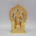 Sri Swaminathan and Co grand gold finish Lakshmi statue 3kg weight back pose rear angle view tracking the reverse side of the chiseled thiruvatchi temple archway frame and octagonal base