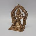 Sri Swaminathan and Co Panchaloha Karumari Amman statue 5 inch 13cm height side posture view facing left side tracking kapala bowl projection and glossy finish reflections