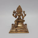 Sri Swaminathan and Co miniature Panchaloha Karumari Amman statue 5 inch 13cm height small variant front view focusing on hand chiseled trishul and jwala aura details
