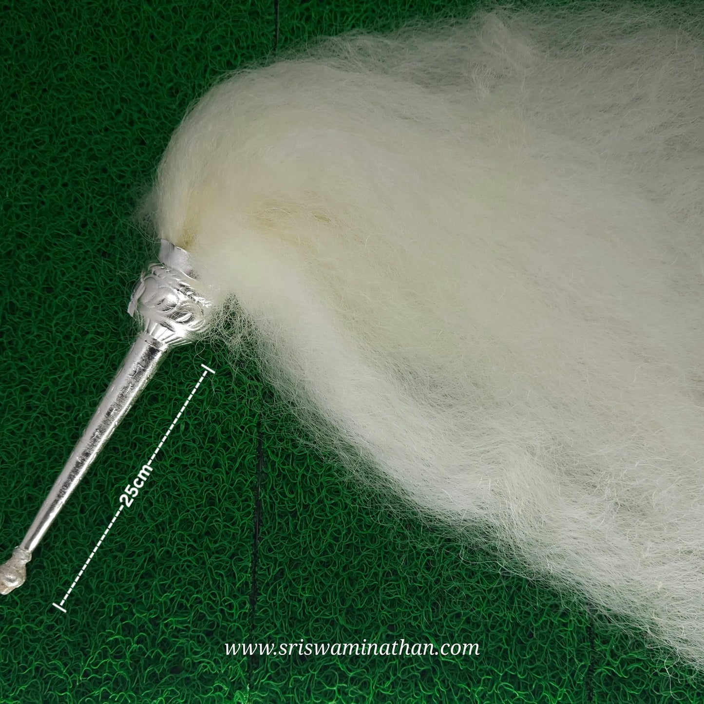 Vensamaram 150gm whote nylon hair density – grand utsava temple pooja fan