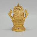 Vigneshwara Gold Idol Back View Sunburst Lotus Halo Round Pedestal Base Craftsmanship