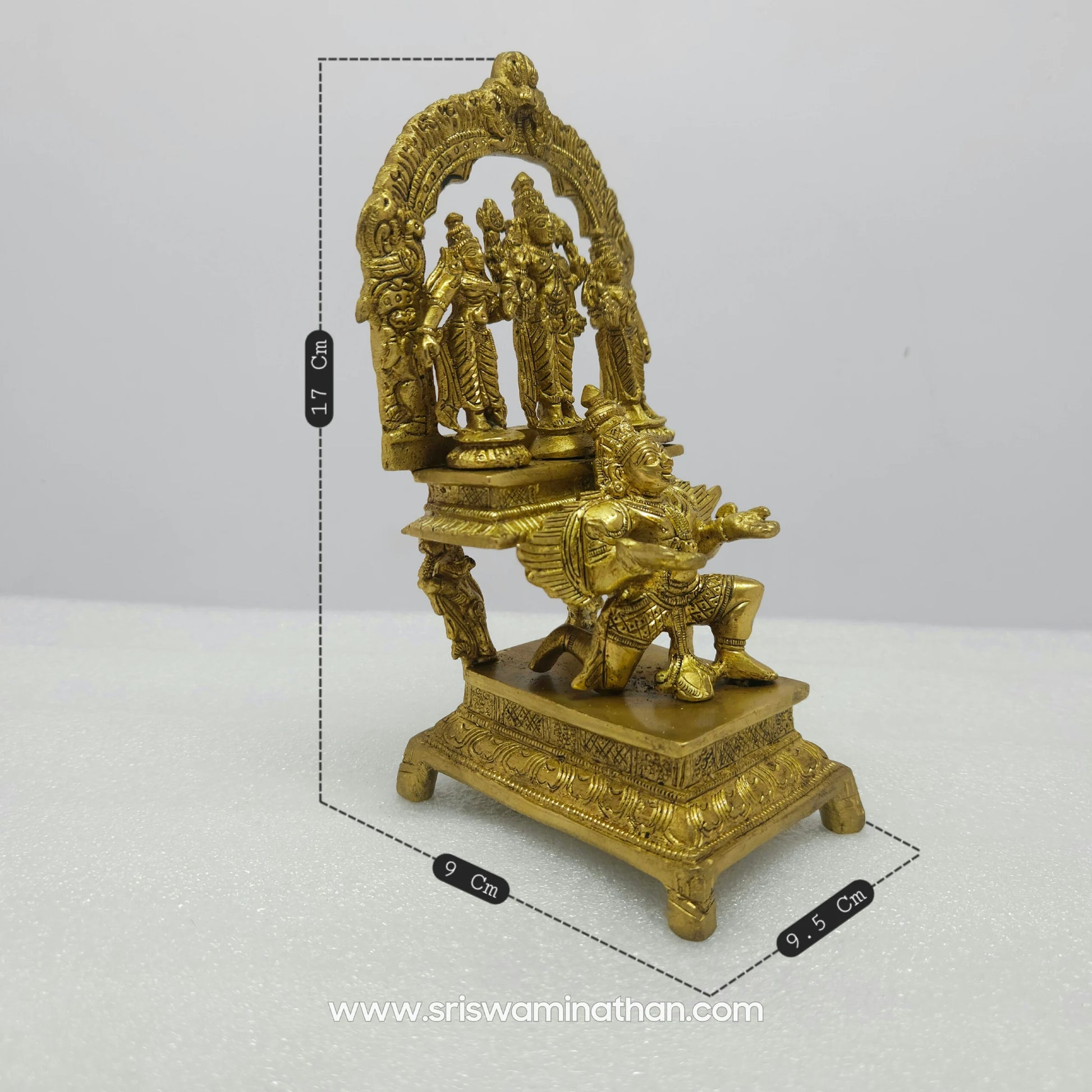 Vishnu Garuda Complete Set 870g - Premium Brass Murti for Pooja Room - Sri Swaminathan